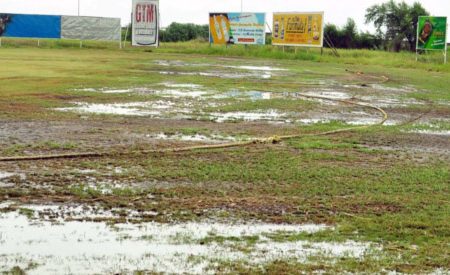The Everest Cricket Club ground was the venue for Under-19 cricket and 12/12 softball competitions neither of which could be played owing to the state of the ground as seen above. (Orlando Charles photo)