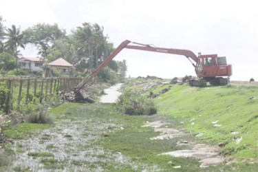 This excavator was clearing a drain at Den Amstel yesterday 