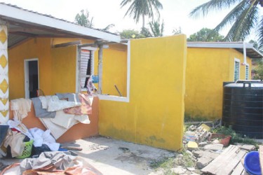 A wall that was broken after the high tides toppled over the Uitvlugt seawalls 