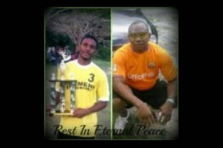 Norman Jno Hope (left) and coach Kurt Hector who were killed in the vehicular accident today