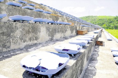 Plastic seats in the stands have crystallised. (Jamaica Observer) 
