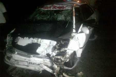 One of the cars after the accident