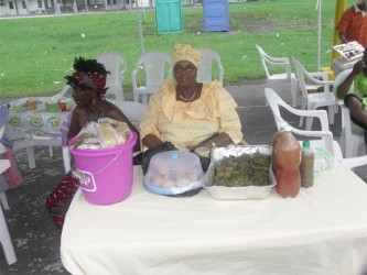 Women selling food items at Kreole Day on Sunday 