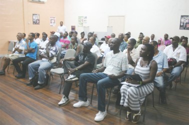 Some of the attendees at the consultative meeting in Linden held by the AFC last Saturday. 