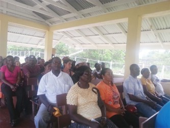 Yarrowkabra residents, including members of the community’s Charcoal Burners Association, at a Community Development Council meeting on Sunday.  