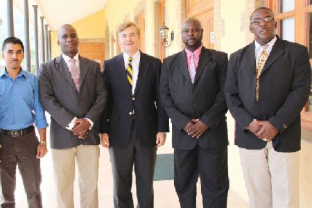 US Ambassador to Guyana, D. Brent Hardt with some of Guyanese law enforcers participating in training sponsored by the United States in Trinidad and Tobago. (US Embassy Georgetown photo) 