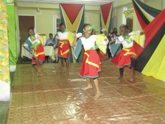 Students of Malgre Tout Primary school dance to Adrian Dutchin’s song “I am a Guyanese” as Region Three observed Guyana’s 47th Independence Anniversary