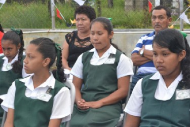 Students from a Region Two school at the Independence Flag Raising ceremony