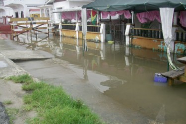 The flooded Grill Edge Resturant and Bar.
