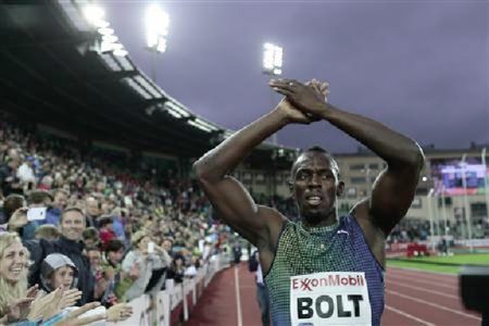Usain Bolt of Jamaica celebrates after winning the men’s 200m during the IAAF Diamond League athletics competition at the Bislett Stadium in Oslo yesterday.  Reuters/Stian Lysberg Solum/NTB Scanpix