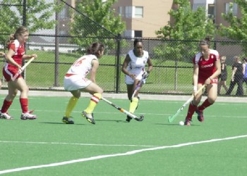 Team Guyana battling the Canadian National U21 team during their matchup.