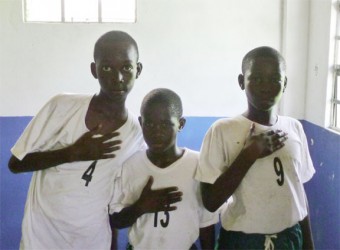 Renaissance goal scorers from left to right: Ryan Ramsay, Calvin Peters and Teon Vankenic