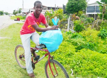 A youth doing an errand 