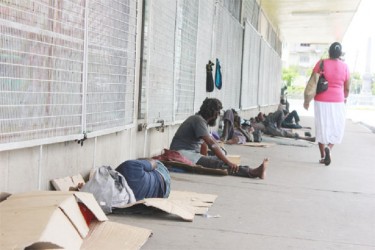 Street dwellers in central Georgetown 