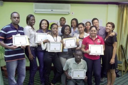 Photo shows some of the freshly trained peer educators.
