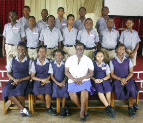 Grade Six teacher, Deserian Rohlehr and her class of 2013. 