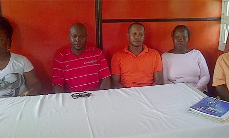 The newly elected Camptown FC executives from left to right- Alfrea Denny, James Bond, Leon Muir, Carlica Pollydore and Akram Sabree