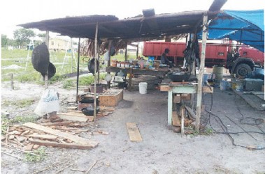 An outdoor kitchen