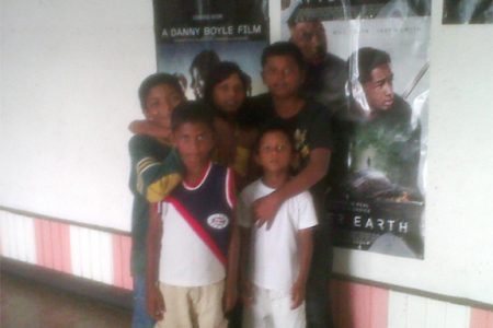 The Balkissoon family at the Astor Cinema.
