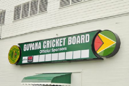 The new Guyana Cricket Board official sponsors board. 