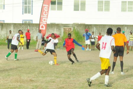 Action between Sophia Training School in white and East Ruimveldt Secondary in red
