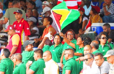 Guyana fans before the rain came (WICB photo)