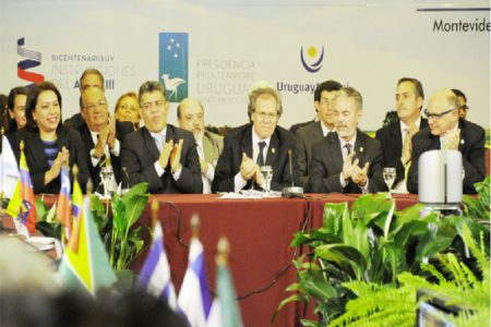 Minister of Foreign Affairs Carolyn Rodrigues (left) at the ceremony
