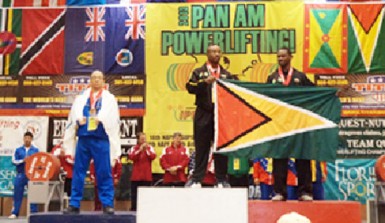 Randolph Morgan atop the podium at the recently completed Caribbean and Pan American Championships in Orlando, Florida, USA. 