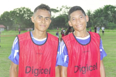Santa Rosa Secondary goal scorers from left to right- Angel Rodrigues and Brendon Phillips 