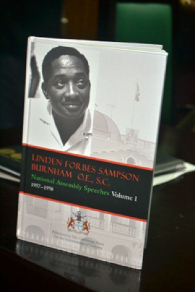 A copy of Volume 1 of speeches of the late former President Linden Forbes Burnham (Government Information Agency photo)