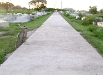 The newly constructed access road to the Reliance Crematorium and Cemetery