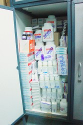 Some of the expired drugs awaiting disposal. (Photo by Arian Browne) 