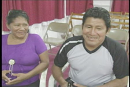 Stephanie Bartholomew of Annai, Region Nine whose vision was restored after three years. Next to her is her husband Richard Bartholomew (Government Information Agency photo)
