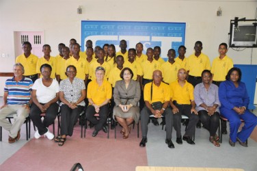 Members of the visiting Combermere Secondary School of Barbados. 