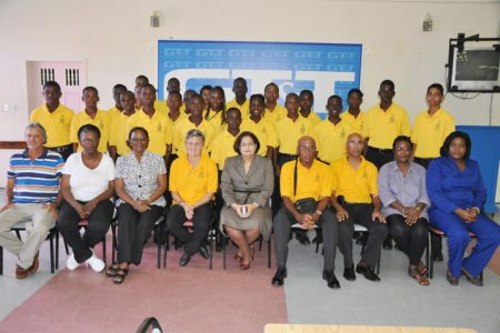 Members of the visiting Combermere Secondary School of Barbados.