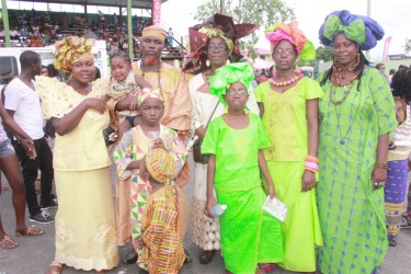Local royalty: A family at the National Park immaculately turned out in African wear yesterday.