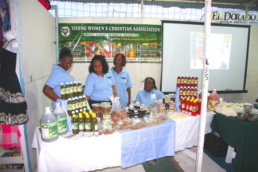 A display of agro products manufactured by the West Berbice YWCA