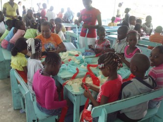 Participants at last year’s Police Youth Camp (Guyana Police Force photo) 