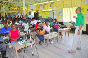 PNCR Leader David Granger meeting with Baracara villagers 