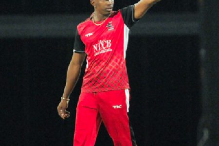 STOP! Dwayne Bravo would like the Trinidad Red Steel team to stop embarrassing its fans. (photo courtesy CPLT20 website)
