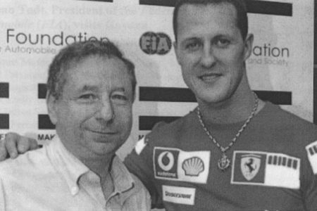 Seven-time Formula 1 World Champion, Michael Schumacher (right) and Jean Todt (left). 