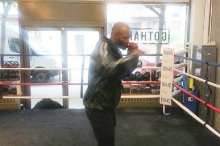 Lennox ‘2 Sharpe’ in training recently at the Trinity Gym in New York.