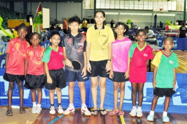  The  Guyanese players remaining in the singles draw for the U11 and U13 categories which will be contested today, missing is Khalil Ninvalle. (Orlando Charles photo) 