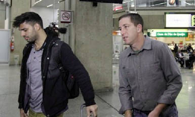 David Miranda (left) and Glenn Greenwald 