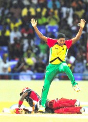 Guyana’s Amazon Warriors will be looking to jump over the hurdle that is the Trinidad Red Steel team in tonight’s first semi-final game of the Limacol Caribbean Premier League. (Photo courtesy of CPLT20.com)