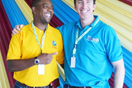 WICB president Whycliffe Dave Cameron and Kieran Foley.