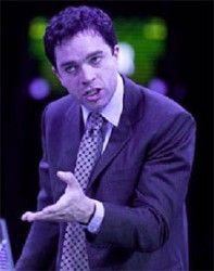 Hadley Fraser starring as Garry Kasparov in  the play The Machine