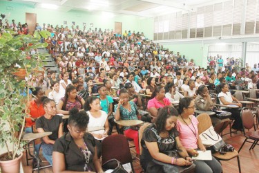 Part of the audience at Friday’s ceremonial opening for the University of Guyana’s academic year 2013/2014 of the Turkeyen Campus.