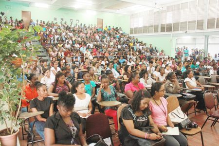 Part of the audience at Friday’s ceremonial opening for the University of Guyana’s academic year 2013/2014 of the Turkeyen Campus.
