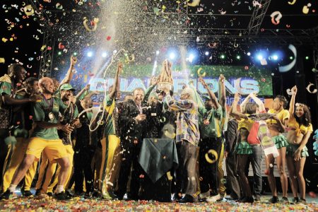 The Jamaica Tallawahs celebrate after their CPL victory (Photo courtesy of the CPL website)